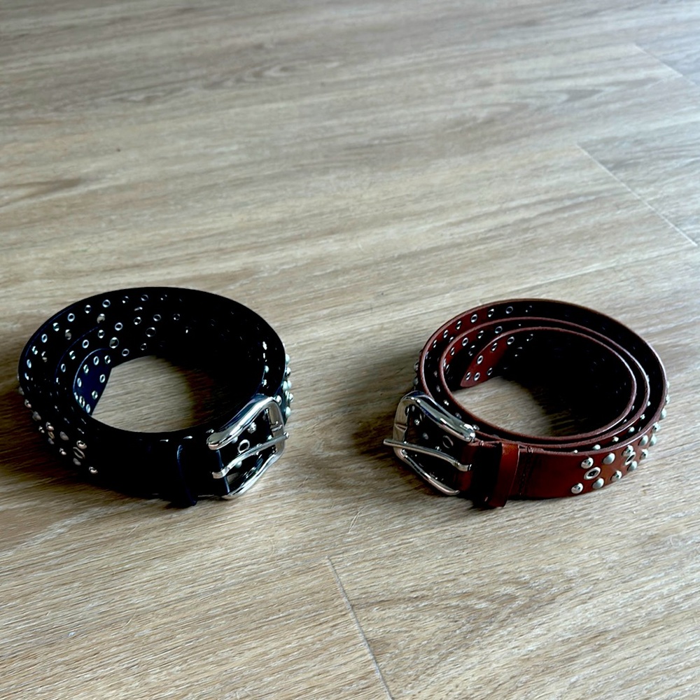 Women’s Black and Brown Studded Belts